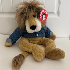 Vintage 1994 Rowland Lion‎ Plush Hand Puppet Macys Bullocks Tarsha Denim Jacket